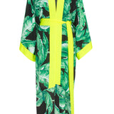 Jungle - Black Palm Kimono (Neon Yellow)