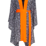 Tribal - Black Mayan Kimono (Neon Orange)