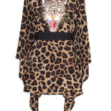 Safari - Brown Leopard Kimono Tiger (Black)