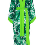 Jungle - Monstera White / Green Kimono (Neon Green)