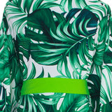 Jungle - Monstera White / Green Kimono (Neon Green)