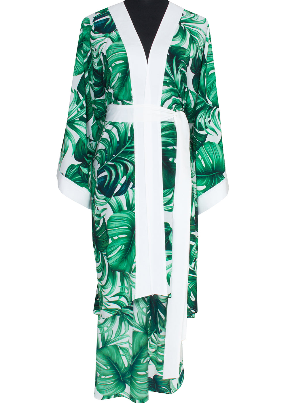 Jungle - Monstera White / Green Kimono (Off-White)