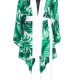 Jungle - Monstera White / Green Kimono (Off-White)