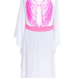 Monochrome - White Kimono Wings (Neon Pink)