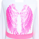 Monochrome - White Kimono Wings (Neon Pink)