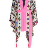 Boho - Pink Navajo Kimono (Neon Pink)