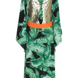 Jungle - Black Palm Kimono Wings (Neon Orange)