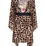 Safari - Brown Leopard Kimono Tiger (Black)