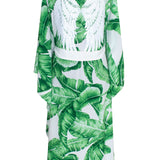 Jungle - Green Palm Kimono Wings (Off-White)