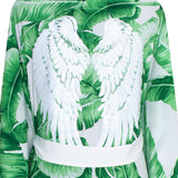 Jungle - Green Palm Kimono Wings (Off-White)