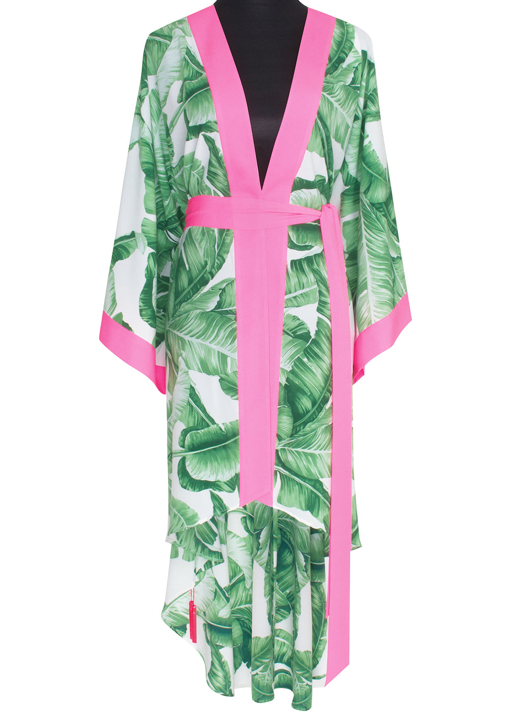 Jungle - Green Palm Kimono (Neon Pink)