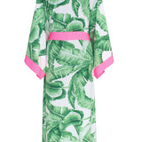 Jungle - Green Palm Kimono (Neon Pink)