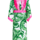 Jungle - Green Palm Kimono Wings (Neon Pink)