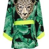 Jungle - Black Palm Kimono Panther (Neon Yellow)