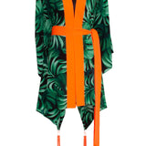 Jungle - Monstera Black / Green Kimono (Neon Orange)