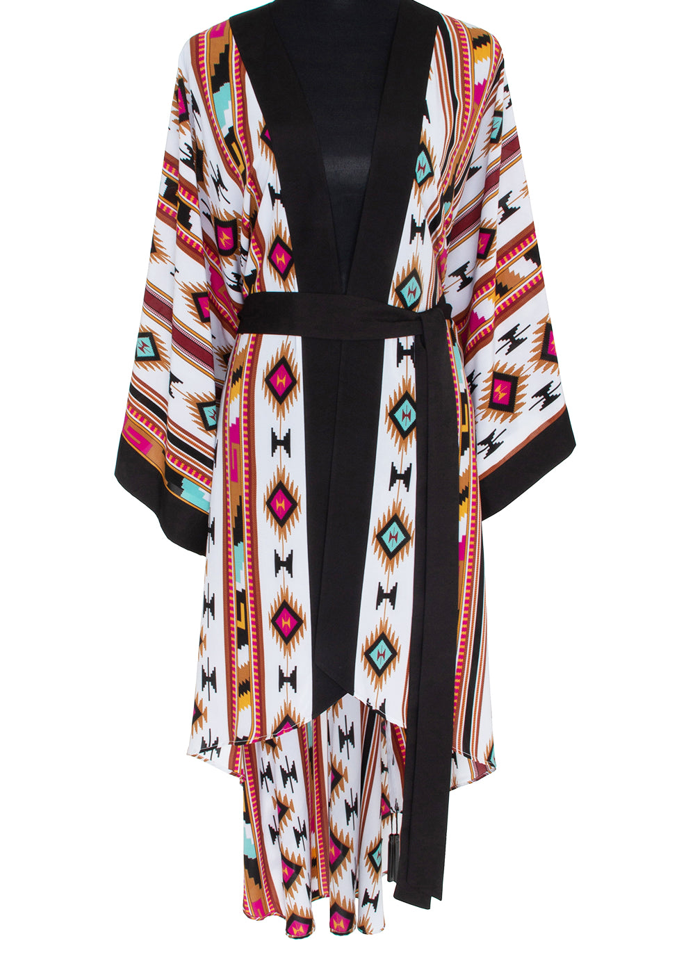 Boho - Maroon Navajo Kimono (Black)