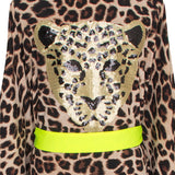 Safari - Brown Leopard Kimono Panther (Neon Yellow)