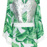 Jungle - Green Palm Kimono Wings (Off-White)