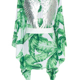 Jungle - Green Palm Kimono Wings (Off-White)