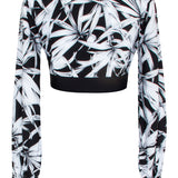 Tropics - Night Garden Crop Top (Black)