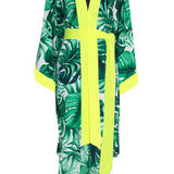 Jungle - Monstera White / Green Kimono (Neon Yellow)