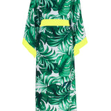 Jungle - Monstera White / Green Kimono (Neon Yellow)