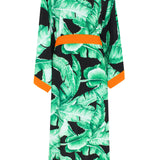 Jungle - Black Palm Kimono (Neon Orange)