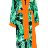 Jungle - Black Palm Kimono (Neon Orange)