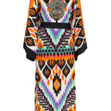 Tribal – Orange Apache Kimono Hamsa (Black)