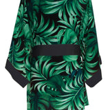 Jungle - Monstera Black / Green Kimono (Black)