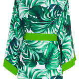 Jungle - Monstera White / Green Kimono (Neon Green)