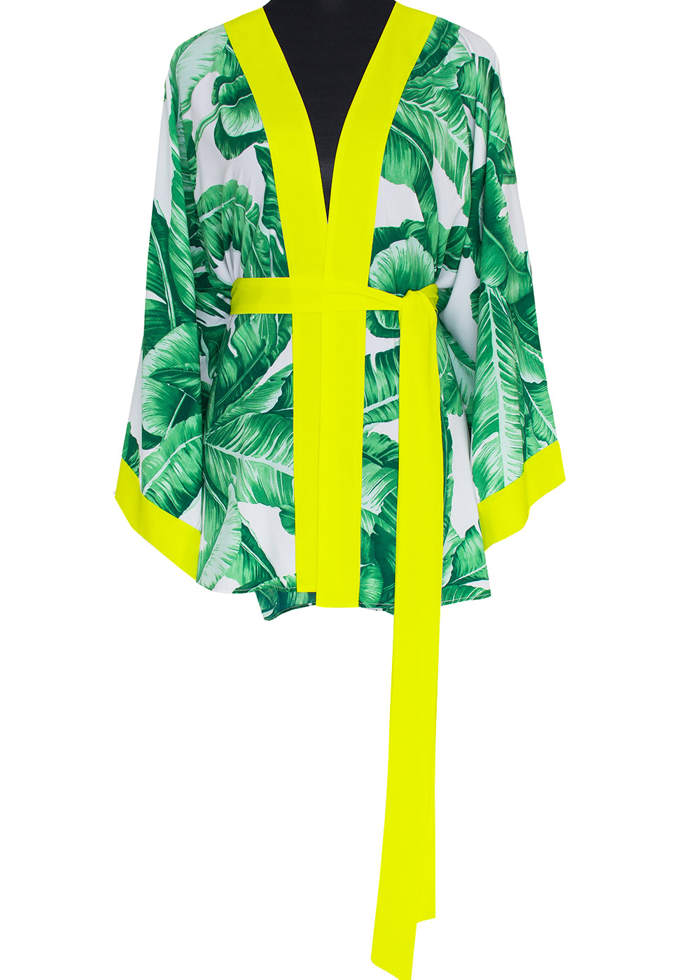 Jungle - Green Palm Kimono (Neon Yellow)