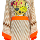 Desert - Sand Kimono Skull (Neon Orange)