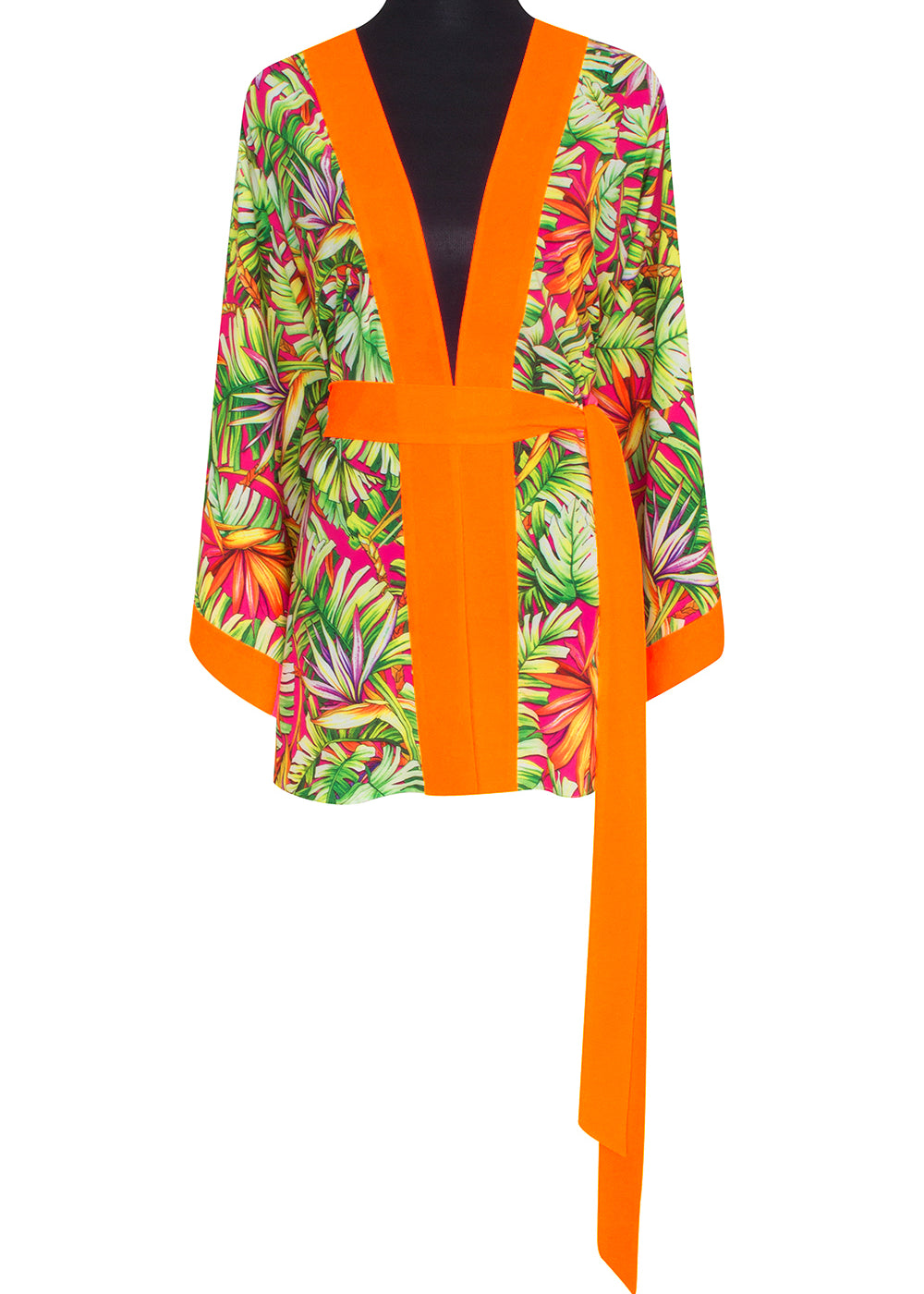 Tropics - Jungle Paradise Kimono (Neon Orange)