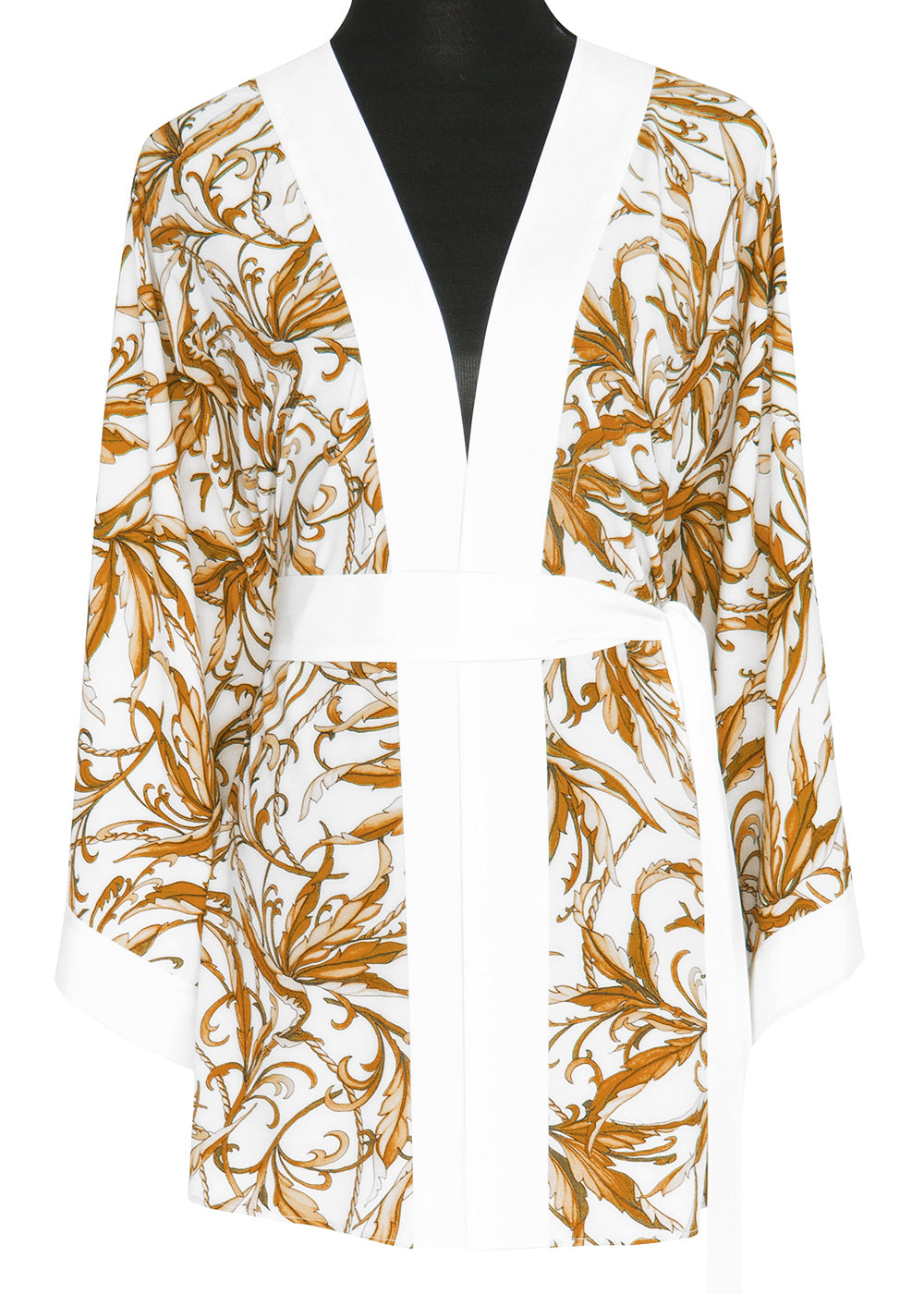 Tropics - Royal Brown Kimono (Off-White)