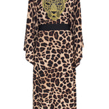 Safari - Brown Leopard Kimono Panther (Black) - Long