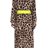 Safari - Brown Leopard Kimono (Neon Yellow)