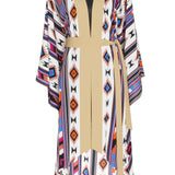 Boho - Blue Navajo Kimono (Beige)