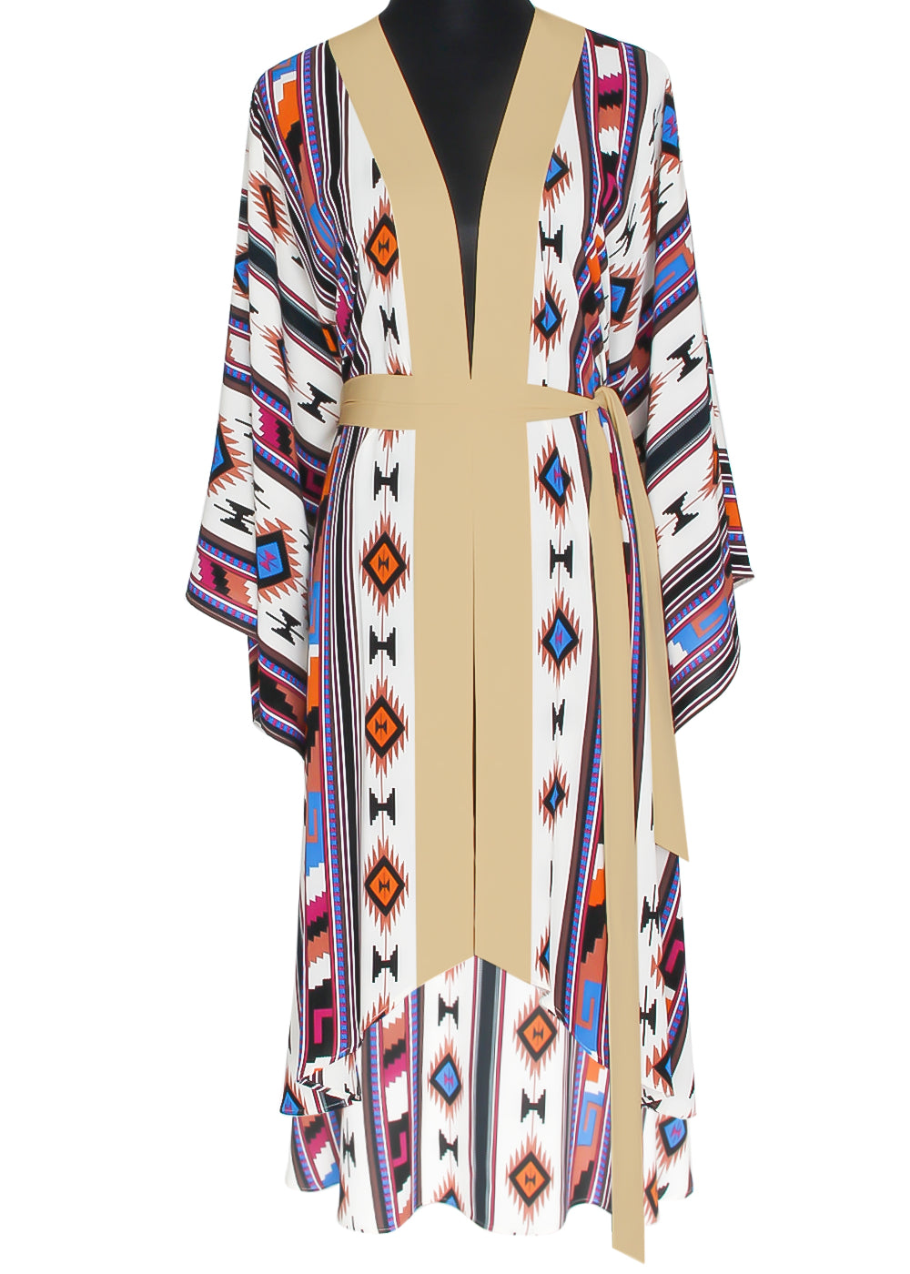 Boho - Blue Navajo Kimono Wings (Beige)