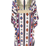 Boho - Blue Navajo Kimono Wings (Beige)