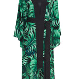 Jungle - Monstera Black / Green Kimono (Black)