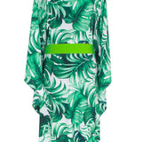 Jungle - Monstera White / Green Kimono (Neon Green)