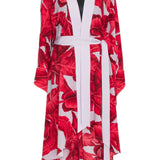 Jungle - Red / Grey Palm Kimono (Grey)