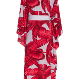 Jungle - Red / Grey Palm Kimono (Grey)