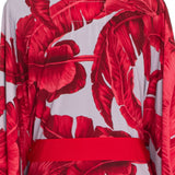 Jungle - Red / Grey Palm Kimono (Red)