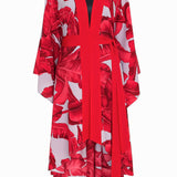 Jungle - Red / Grey Palm Kimono (Red)