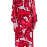 Jungle - Red / Grey Palm Kimono (Red)