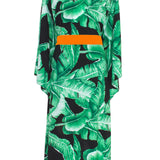 Jungle - Black Palm Kimono (Neon Orange)