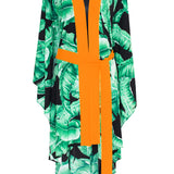 Jungle - Black Palm Kimono (Neon Orange)