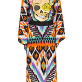 Tribal – Orange Apache Kimono Skull (Black)